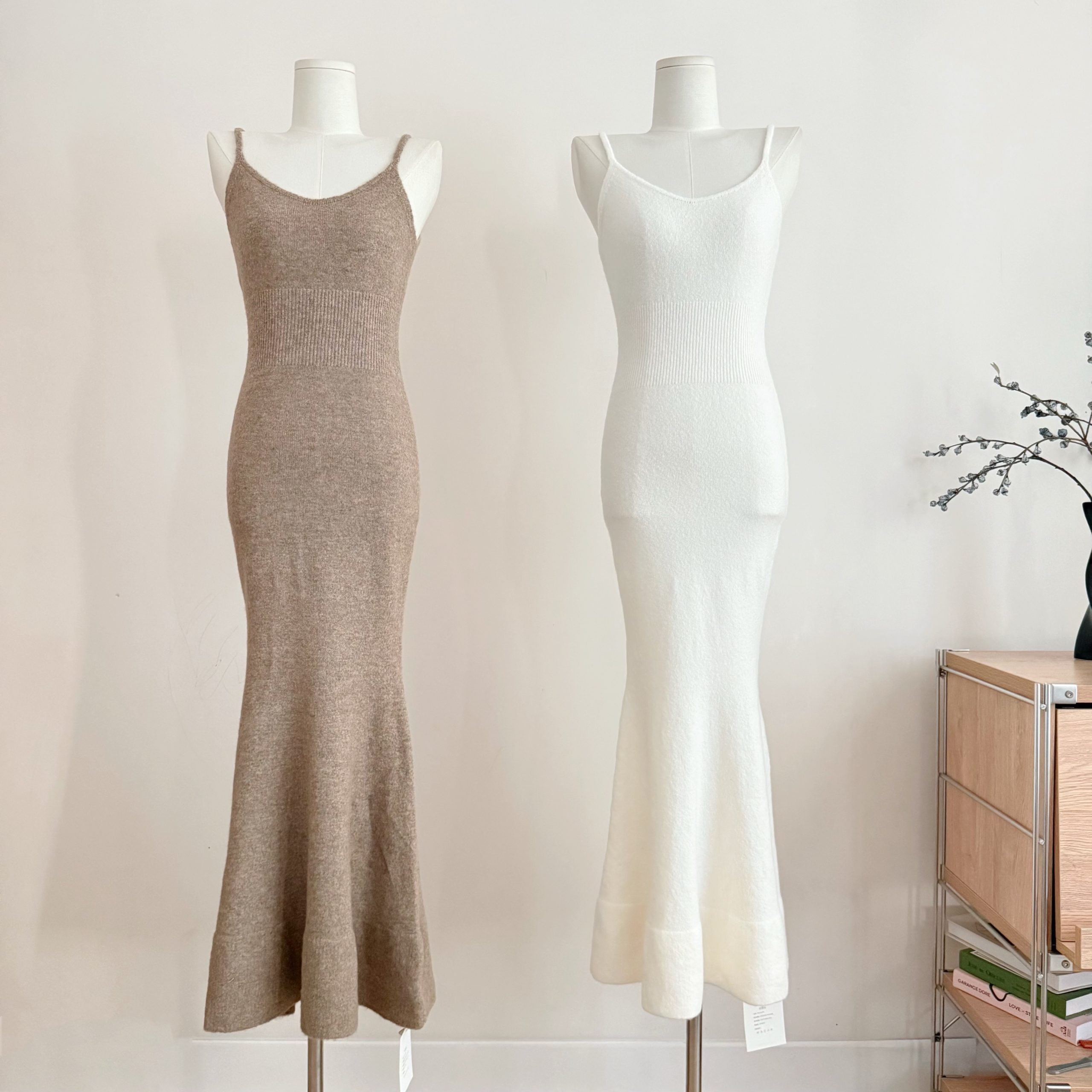 Xxiiuu Soft Cloud Knit Cami Dress Women's Winter Layering Mermaid Dress - Image 2
