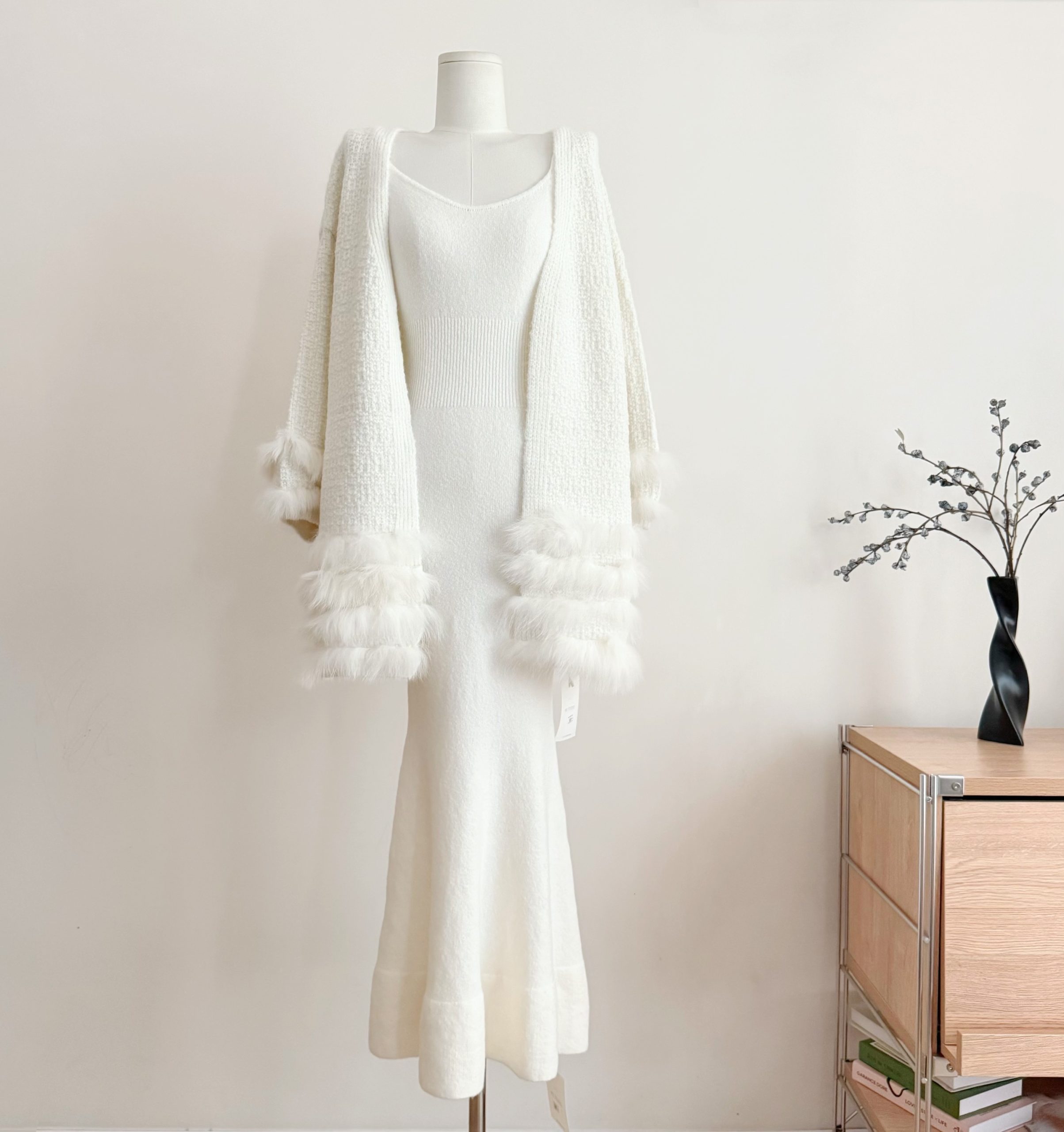 Xxiiuu Soft Cloud Knit Cami Dress Women's Winter Layering Mermaid Dress - Image 3