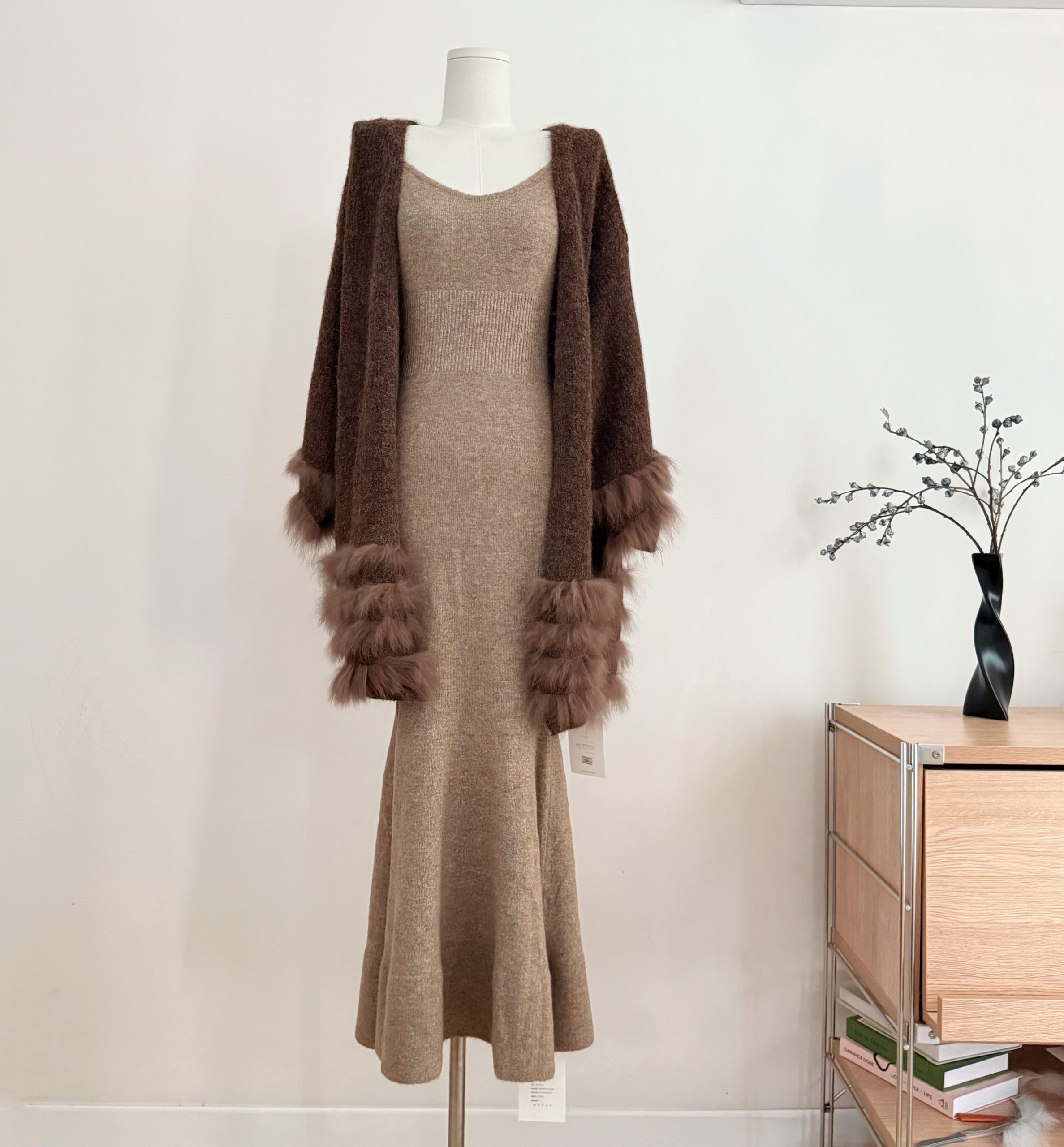 Xxiiuu Soft Cloud Knit Cami Dress Women's Winter Layering Mermaid Dress - Image 4