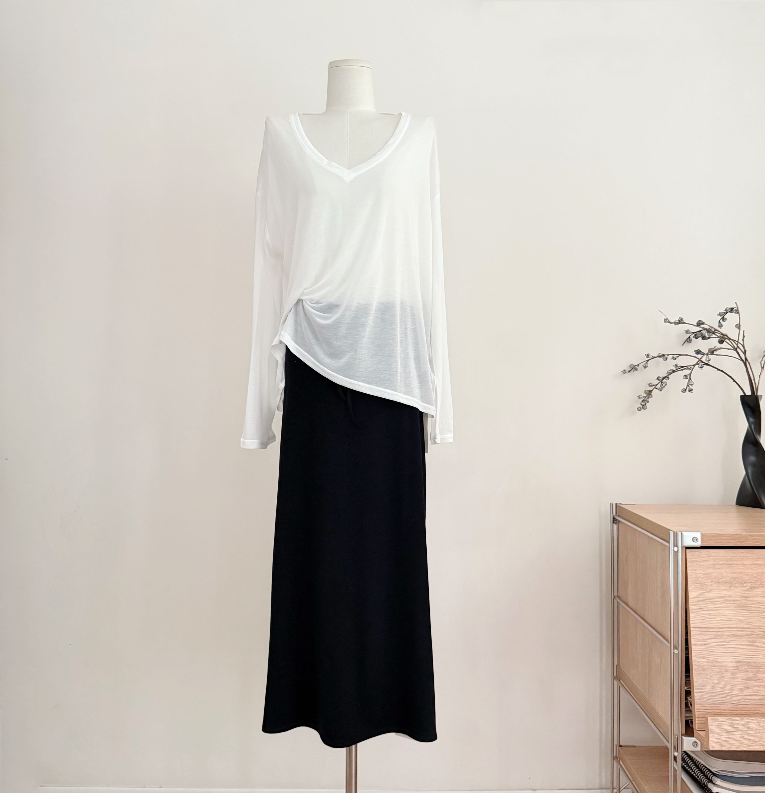 Women's Lazy Style Black Half Skirt Cotton Blend Summer 2026