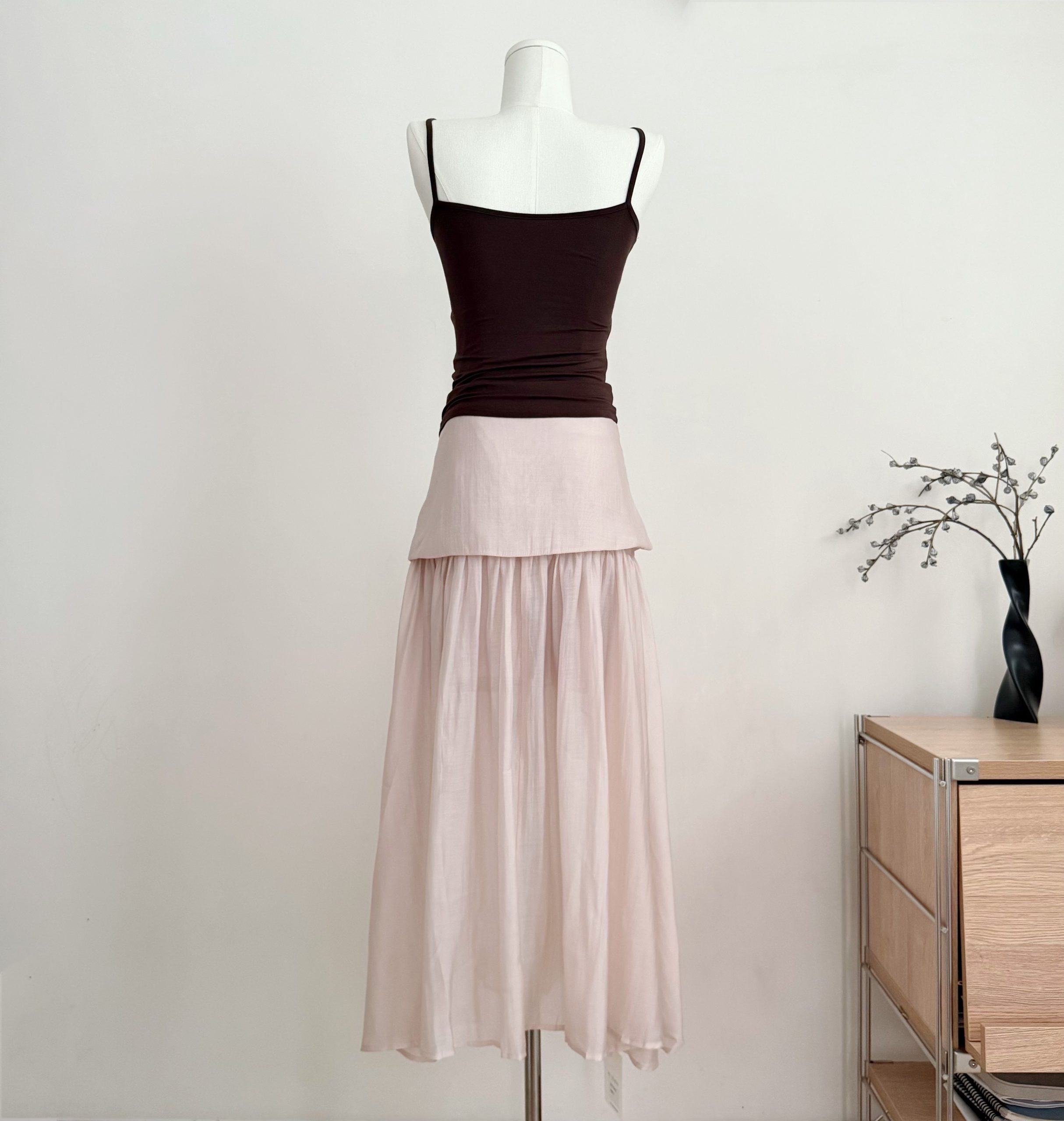 Women's Summer A-Line Midi Skirt in Pink - Lightweight Lyocell Blend - Image 2