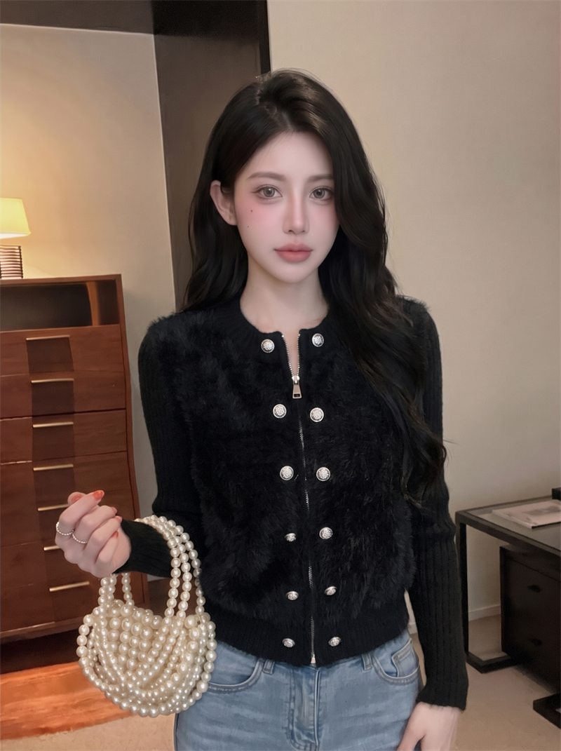 Women's French Style Open Front Knit Cardigan Sweater Thin Fit Waist 2026 Fall - Image 4