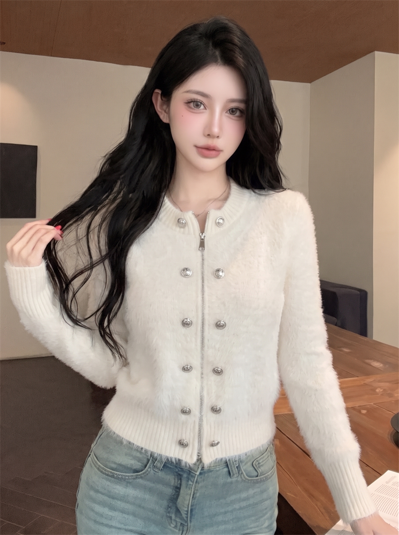 Women's French Style Open Front Knit Cardigan Sweater Thin Fit Waist 2026 Fall